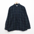 L★古着 エルエルビーン 長袖 フランネル シャツ メンズ 00年代 00s コットン ボタンダウン 緑他 チェック ブラックウォッチ 26feb13
