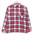 M★古着 JCペニー 長袖 フランネル シャツ メンズ 80年代 80s コットン 赤他 チェック 26mar10