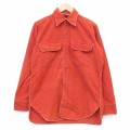 L★古着 ウールリッチ 長袖 ヘビー フランネル シャツ メンズ 80年代 80s コットン オレンジ【spe】 26mar10