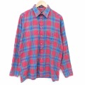 XL★古着 バンヒューセン 長袖 フランネル シャツ メンズ 90年代 90s コットン 赤他 チェック 26apr03