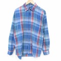 XL★古着 マンハッタン 長袖 フランネル シャツ メンズ 00年代 00s 大きいサイズ コットン 青他 チェック 26apr03