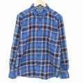 L★古着 ウールリッチ 長袖 フランネル シャツ メンズ コットン 青他 チェック 26apr03