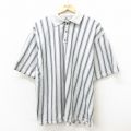 90s 半袖ポロシャツ ストライプ グレー XL | 古着