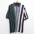 90s 半袖ポロシャツ ストライプ グリーン XL | 古着