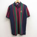 バミューダ 90s 半袖ポロシャツ ストライプ ネイビー L | 古着