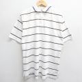 00s 半袖ポロシャツ ホワイトボーダー XL | 古着