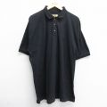 XL★古着 ダックヘッド 半袖 ポロ シャツ メンズ ワンポイントロゴ ロング丈 コットン 黒 ブラック 24apr10 中古 トップス