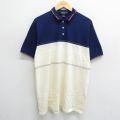 XL★古着 GANT 半袖 ポロ シャツ メンズ 90年代 90s コットン USA製 紺他 ネイビー 24may25 中古 トップス