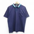 マンシングウェア 90s 半袖ポロシャツ 鹿の子 ネイビー XL | 古着