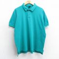 XL★古着 ペンドルトン PENDLETON 半袖 ポロ シャツ メンズ 90年代 90s 無地 大きいサイズ コットン 鹿の子 USA製 青緑 【spe】 25mar31 中古 トップス
