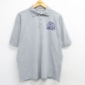 00s 半袖ポロシャツ サッカー グレー XL | 古着
