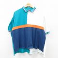 半袖ポロシャツ マルチカラー ホワイト XL | 古着