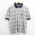 カタリナ 半袖ポロシャツ 総柄 ブラック XL | 古着