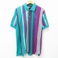 90s 半袖ポロシャツ ストライプ ライトブルー XL | 古着