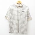 00s 半袖ポロシャツ カーキチェック L | 古着