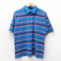 90s 半袖ポロシャツ ブルーボーダー L | 古着