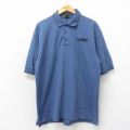 XL★古着 半袖 ポロ シャツ メンズ 90年代 90s　GRABBER コットン カナダ製 薄紺 ネイビー 25may22 中古 トップス