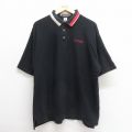 XL★古着 半袖 ポロ シャツ メンズ 90年代 90s ダッジ デュランゴ ヘリンボーン 大きいサイズ コットン USA製 黒 ブラック 25may26 中古 トップス