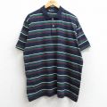 90s 半袖ポロシャツ ネイビーボーダー XL | 古着