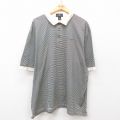 クレオラ 00s 半袖ポロシャツ ホワイトボーダー XL | 古着