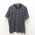 【50%OFF】XL★古着 オールドネイビー OLD NAVY 半袖 ポロ シャツ メンズ 大きいサイズ コットン 黒 ブラック ボーダー 25may31 中古 トップス