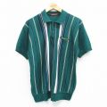 L★古着 半袖 ポロ シャツ メンズ 90年代 90s JORDACHE 緑他 グリーン ストライプ 25jun04 中古 トップス