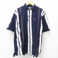 00s 半袖ポロシャツ ネイビーストライプ XL | 古着