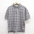 L★古着 IZOD 半袖 ポロ シャツ メンズ 90年代 90s ワンポイントロゴ コットン グレー他 チェック 25jun17 中古 トップス