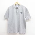 L★古着 半袖 ポロ シャツ メンズ カンクン 鹿の子 コットン グレー 霜降り 25jun17 中古 トップス