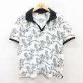 ポロシャツ 00s 半袖ポロシャツ ハイビスカス総柄 ホワイト XL | 古着