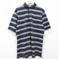 ポロシャツ 00s 半袖ポロシャツ ネイビーボーダー XL | 古着