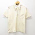 M★古着 ピューリタン 半袖 ハーフジップ ポロ シャツ メンズ 70年代 70s 薄黄 イエロー 25jul02 中古 トップス