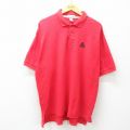 XL★古着 IZOD 半袖 ポロ シャツ メンズ 90年代 90s ワンポイントロゴ 鹿の子 大きいサイズ コットン 赤 レッド 25jul02 中古 トップス