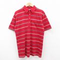 L★古着 半袖 ポロ シャツ メンズ 90年代 90s 赤他 レッド ボーダー 25jul02 中古 トップス