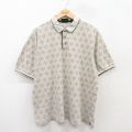 00s 半袖ポロシャツ ゴルフ総柄 ベージュ XL | 古着