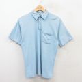 M★古着 半袖 ポロ シャツ メンズ 90年代 90s 鹿の子 USA製 水色 25jul02 中古 トップス