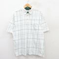 XL★古着 ジャンセン 半袖 ポロ シャツ メンズ 白他 ホワイト チェック 25jul05 中古 トップス