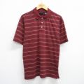 【50%OFF】XL★古着 ピューリタン 半袖 ポロ シャツ メンズ 00年代 00s エンジ他 ボーダー 25jul07 中古 トップス