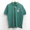 XL★古着 半袖 ポロ シャツ メンズ 90年代 90s ルーニーテューンズ LOONEY TUNES バッグスバニー 鹿の子 コットン 緑 グリーン 【spe】 25jul09 中古 トップス