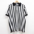 XL★古着 マジェスティック 半袖 ハーフジップ ポロ シャツ メンズ 90年代 90s 大きいサイズ USA製 白他 ホワイト ストライプ 【spe】 25jul09 中古 トップス