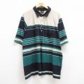 XL★古着 ジャンセン 半袖 ポロ シャツ メンズ 大きいサイズ ラグラン 緑他 グリーン 25jul09 中古 トップス