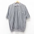 グレーストライプ 半袖ポロシャツ グレー XL | 古着