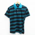 S★古着 半袖 ポロ シャツ メンズ 90年代 90s USA製 黒他 ブラック ボーダー 25jul14 中古 トップス