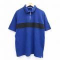 半袖ハーフジップポロシャツ ネイビー XL | 古着