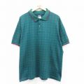 XL★古着 半袖 ポロ シャツ メンズ 00年代 00s WENDYS 大きいサイズ 緑他 グリーン チェック 25jul15 中古 トップス