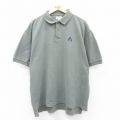 XL★古着 IZOD 半袖 ポロ シャツ メンズ 90年代 90s ワンポイントロゴ 鹿の子 大きいサイズ コットン 緑系 グリーン 25jul15 中古 トップス