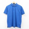 L★古着 IZOD 半袖 ポロ シャツ メンズ ワンポイントロゴ 鹿の子 青 ブルー 25jul15 中古 トップス