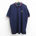XL★古着 半袖 ポロ シャツ メンズ 90年代 90s ハードロックカフェ ブッシュビル 鹿の子 コットン USA製 紺 ネイビー 25jul18 中古 トップス