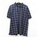 XL★古着 半袖 ポロ シャツ メンズ 00年代 00s 大きいサイズ コットン 紺他 ネイビー チェック 25jul24 中古 トップス
