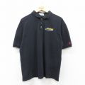 XL★古着 半袖 ポロ シャツ メンズ スズキ SUZUKI RM 鹿の子 黒 ブラック 25jul22 中古 トップス
